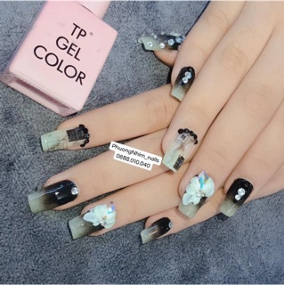 Hoa Bột Nail set 2 bông Hoa Sen Trang trí móng