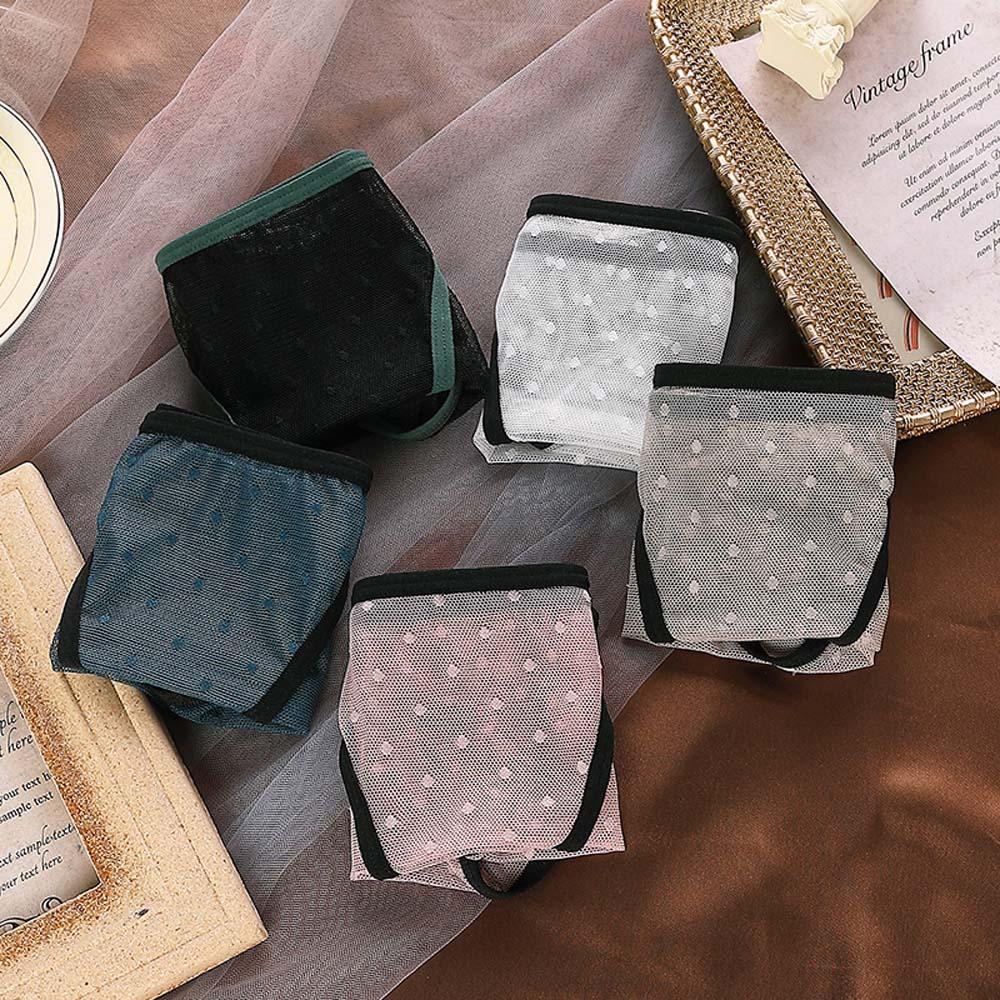 AROMA Quần Lót Cotton Lưng Thấp Phối Ren Trong Suốt Quyến Rũ Cho Nữ