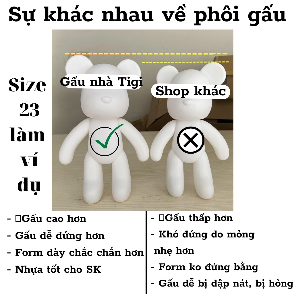 [Mã LIFE0503TOYS giảm 10% đơn 0Đ] GẤU ĐÍNH ĐÁ - Gấu Bearbirck tự đính đá cực xinh, Bearbrick Handmade Full size 18-53cm