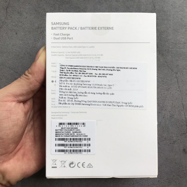 Sạc dự phòng samsung 10000mAh Pin dự phòng TYPE-C BẢO HÀNH 6 THÁNG