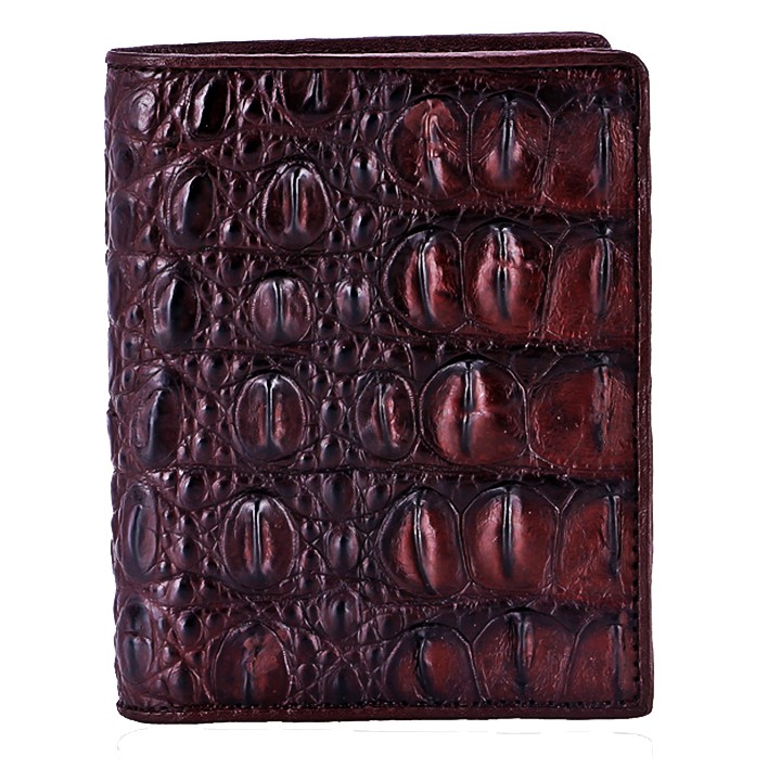Ví nam da cá sấu kiểu đứng gai lưng màu nâu đỏ, đen, nâu đất, vàng bò HP2255-2256-2703-2710