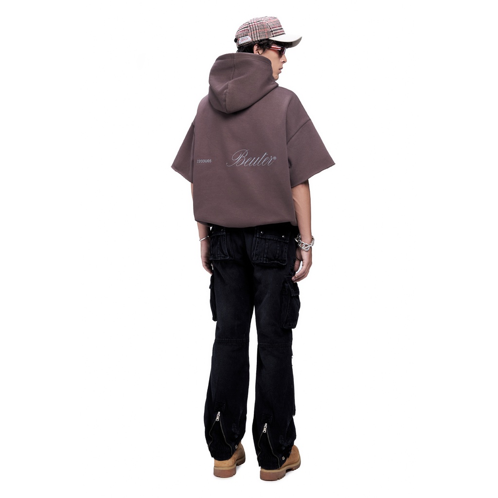 Áo hoodie nam ngắn tay BEUTER MOCHA BOXY SHORT SLEEVED HOODIE