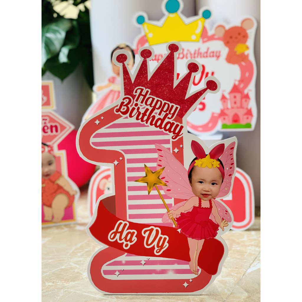 Chibi Số tuổi BÉ GÁI ⚡️CHÈN TÊN VÀ CHIBI BÉ⚡️bé để bàn cao 45cm