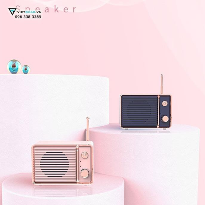 Loa Vintage DW01 bluetooth 4.1 hình chiếc đài mini nhỏ gọn