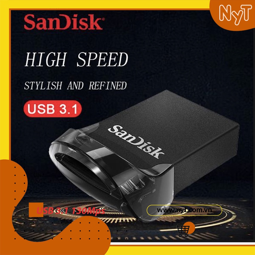 USB 3.1 SanDisk Ultra Fit CZ430 Read 130Mb/s - Bảo Hành 2 Năm Chính Hãng