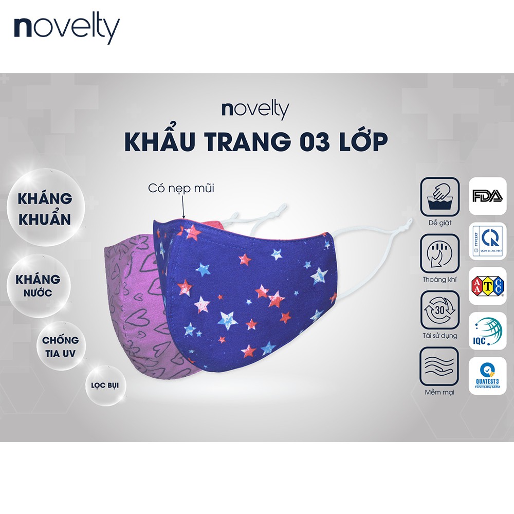 Combo Khẩu Trang FAM 3 Lớp Novelty “Kháng Giọt Bắn – Kháng Khuẩn” (free size giao màu ngẫu nhiên)