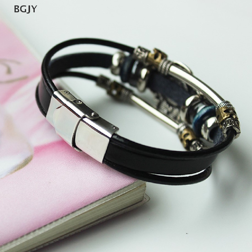 BGJY Lucky Eye Turkish Evil Eye Bracelets Punk Multilayer Leather Handmade Bracelet NEW