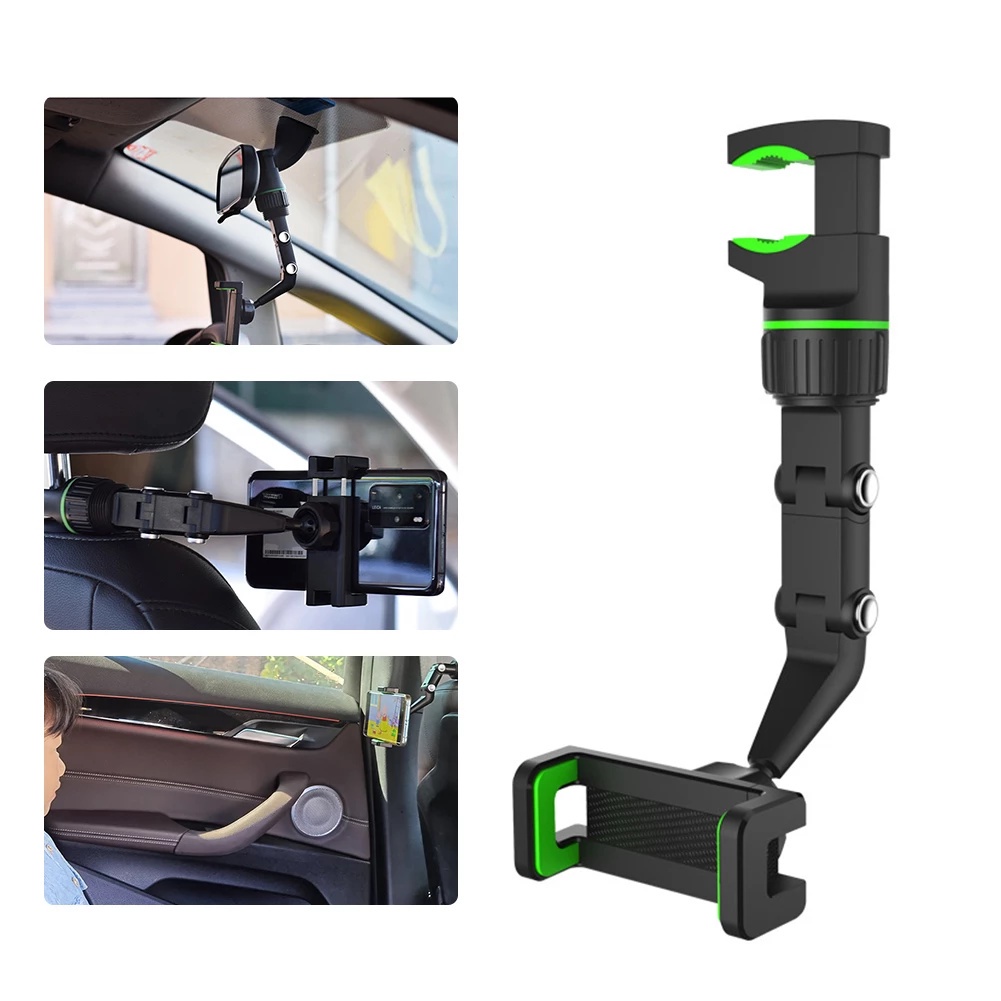 Giá Đỡ Điện Thoại / Thiết Bị Định Vị GPS Xoay 360 Độ Gắn Kính Chiếu Hậu Xe Hơi
