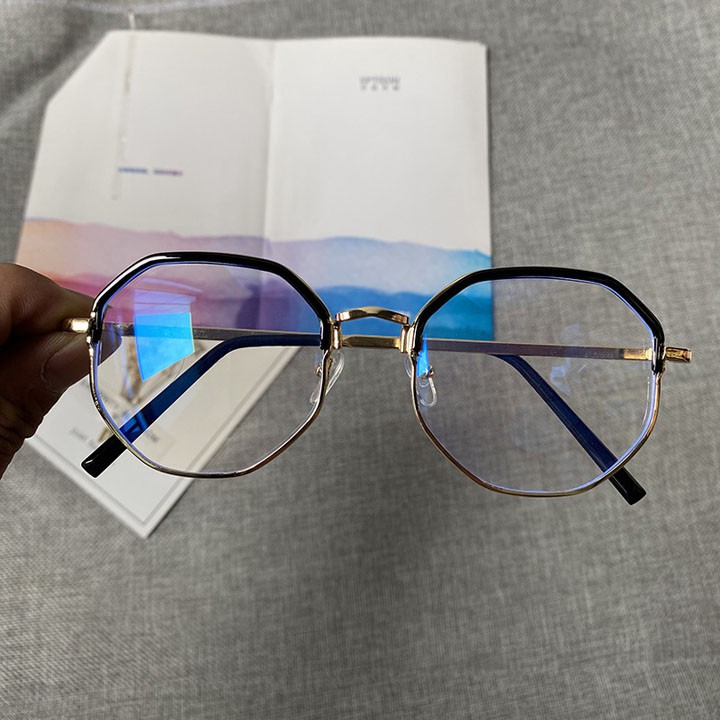 Kính Gọng Dáng Tròn Khung Kim Loại Cube Thời Trang Có Đệm Mũi Thay Được Mắt Cận | BigBuy360 - bigbuy360.vn