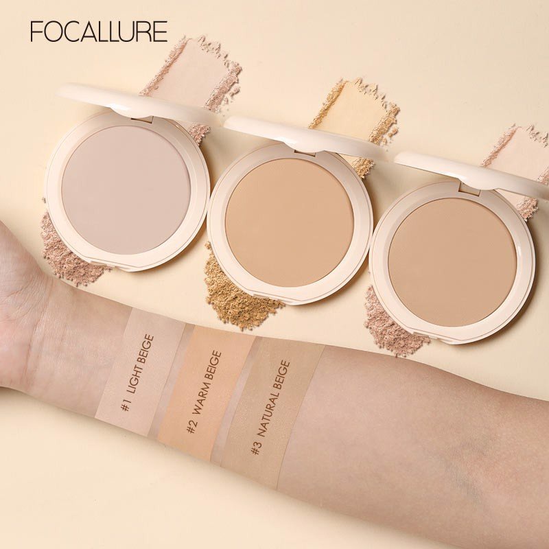 Phấn Nén Kiềm Dầu Mịn Da FOCALLURE Cover Max Two Way Cake Pressed Powder