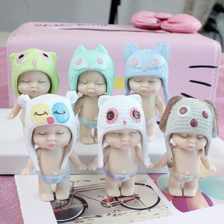 bánh kem sinh nhật [FREESHIP❤️] bộ 6 em bé ngủ trang trí bánh thôi nôi