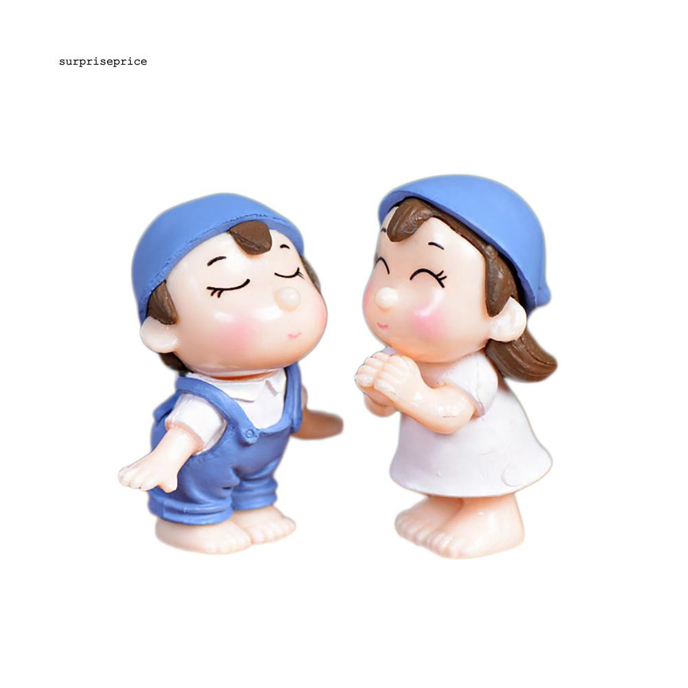 Set 2 tượng bé trai + bé gái trang trí xinh xắn