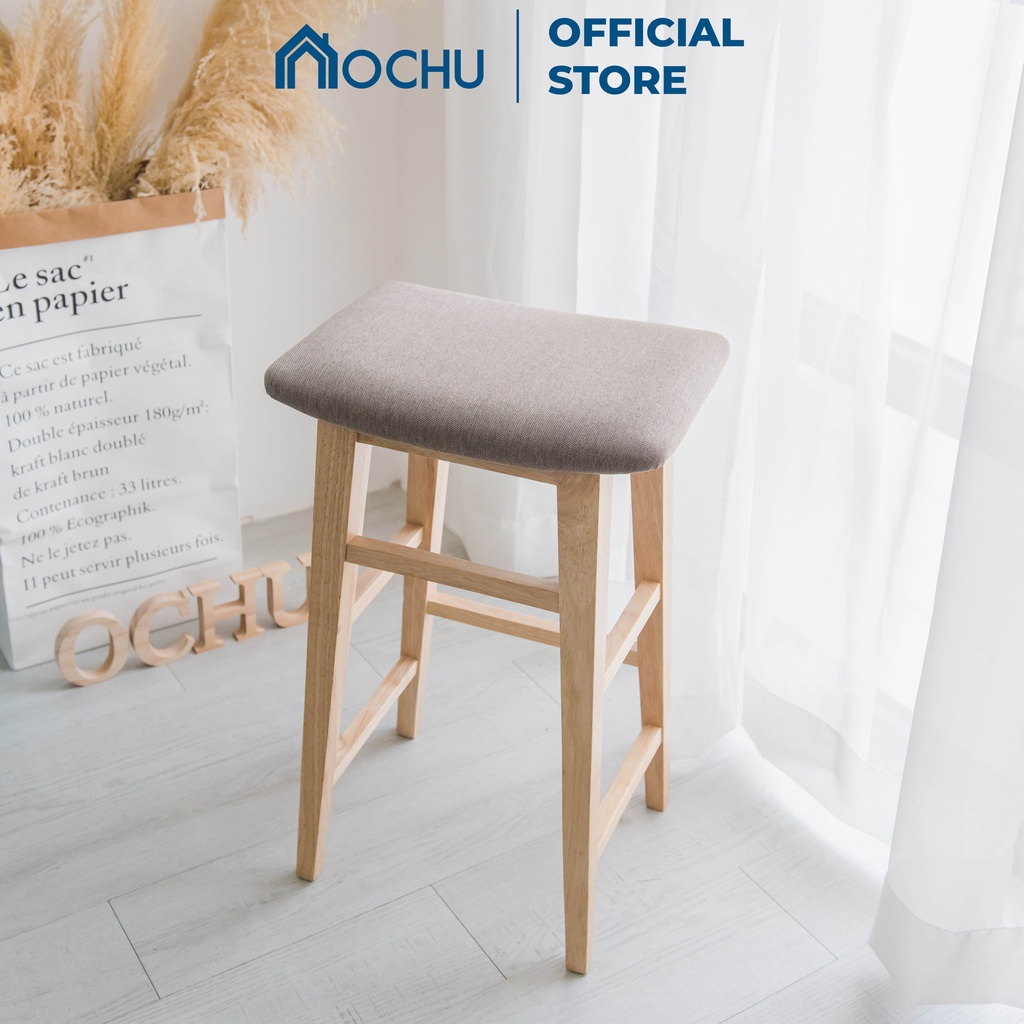 Ghế đôn chân gỗ OCHU đệm vải CARDI STOOL-M Nội thất thông minh decor phòng khách, phòng ngủ