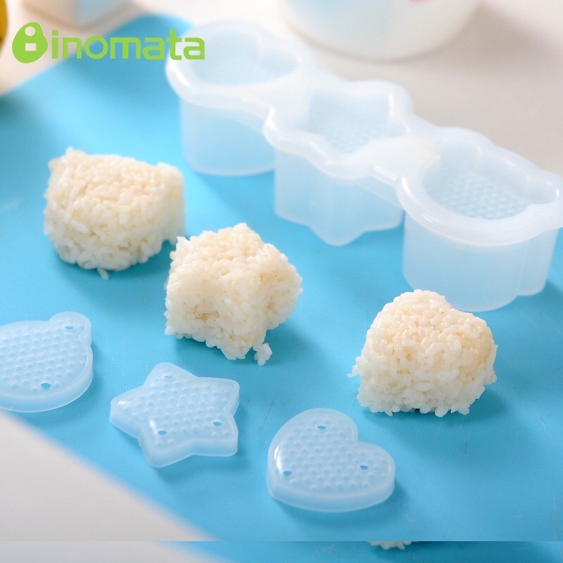 Khuôn tạo hình cơm Bento tim/sao/gấu Inomata Nhật Bản