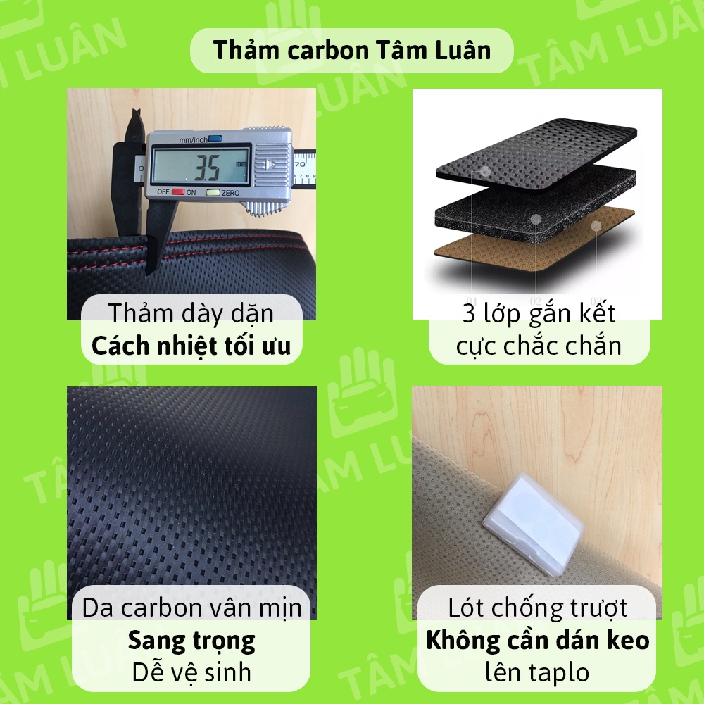 Thảm taplo ô tô Tâm Luân nhung lông cừu da carbon Suzuki XL7 Mazda CX5 Ford Ranger Mitsubishi Xpander 2022 2023