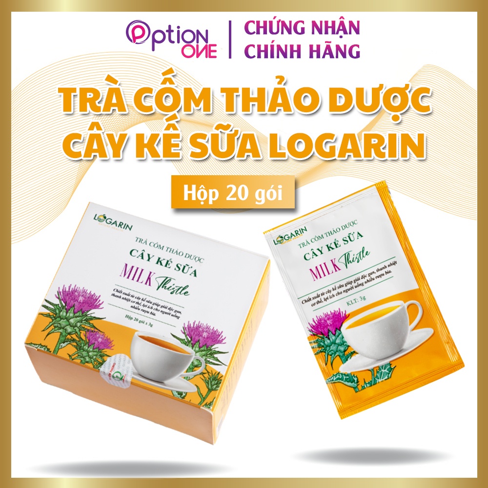 Trà cốm thảo dược cây kế sữa Logarin Quasapharco mát gan, bao vệ gan hũ 60g, hộp 20 gói