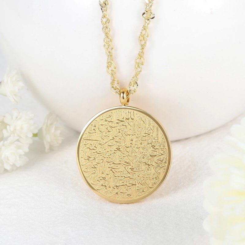 Vòng cổ Mặt Tròn Khắc Chữ Hồi Giáo Độc Đáo