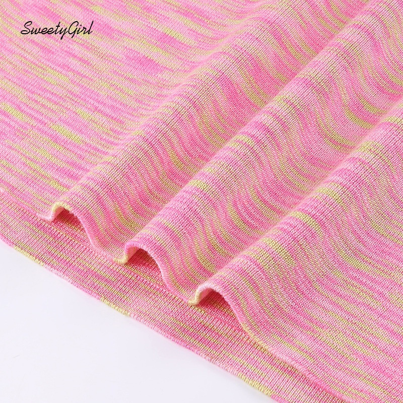 Đầm dệt kim nữ sát nách cổ chữ U kẻ sọc thời trang