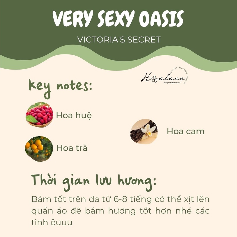 Xịt thơm toàn thân LUXURY VERY SEXY OASIS  - BODY MIST VICTORIA'S SECRET