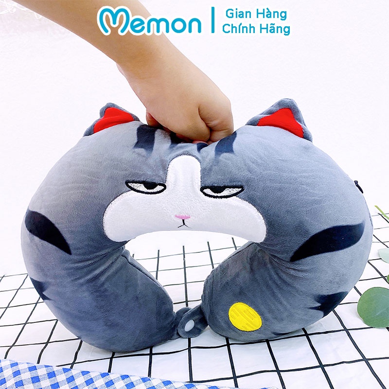 Gối Cổ Chữ U Mèo Hoàng Thượng Cao Su Non Cao Cấp Memon