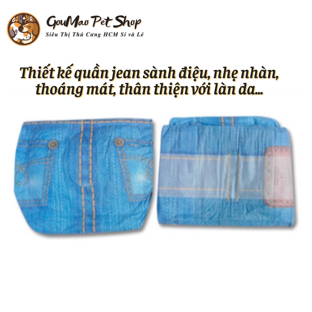 Tã Bỉm, tã quần giả Jean cho chó cái thưởng hiệu Pet Soft - Goumao pet
