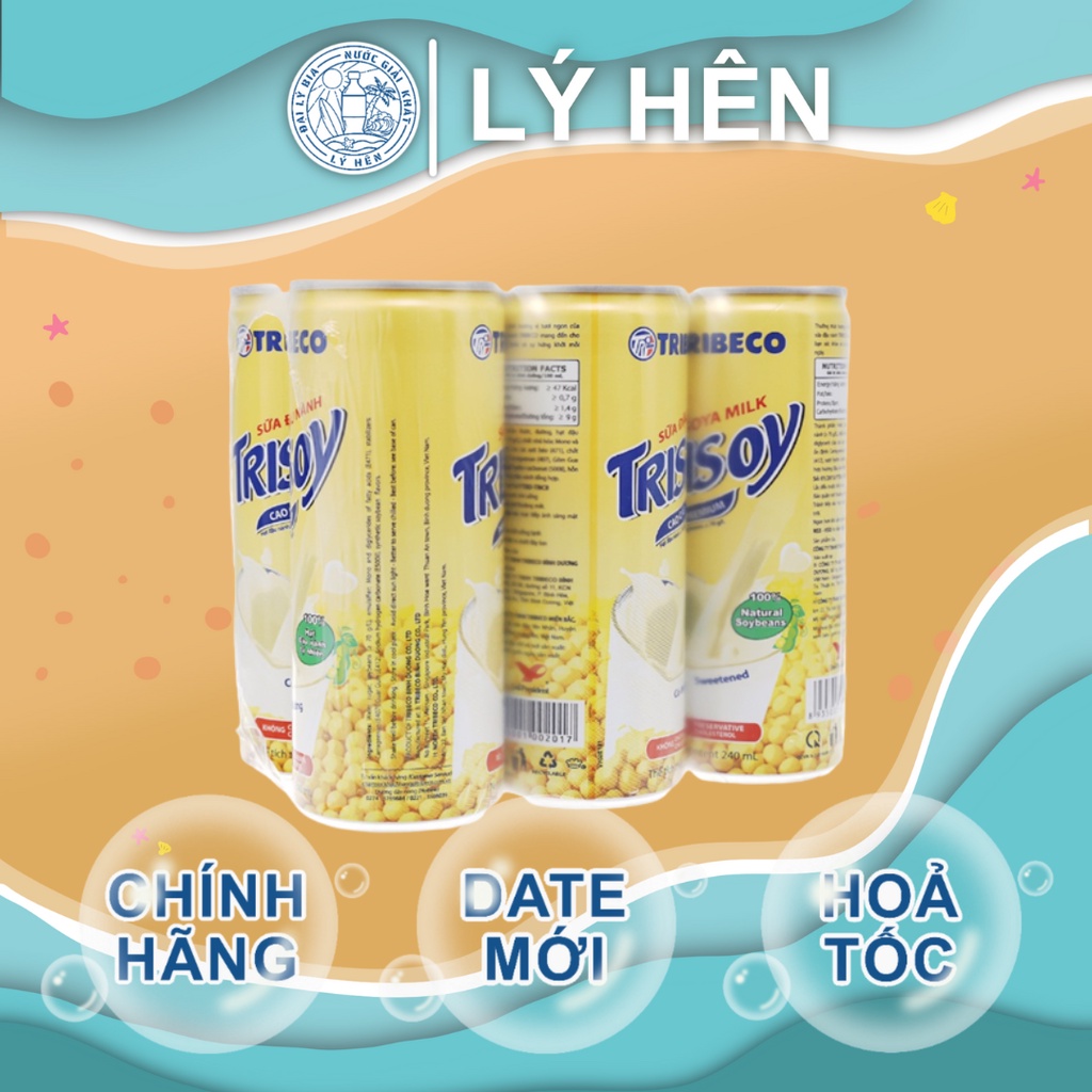 Lốc 6 Lon Sữa Đậu Nành Tribico Trisoy Đóng Lon 240ml Date Luôn Mới