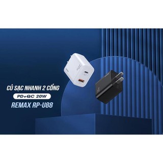 Củ sạc nhanh 2 cổng 20w remax rp-u88
