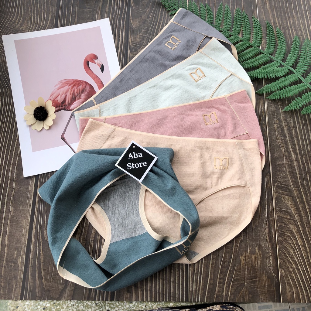 Quần lót nữ cotton gân kháng khuẩn viền chéo lưng thun cao cấp Yion Underwear QC08