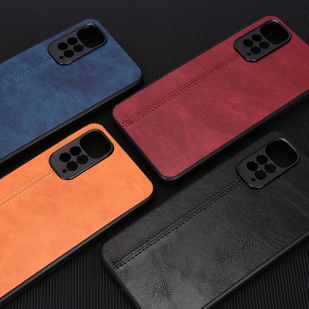 Ốp Điện Thoại Da Đơn Giản Chống Rơi Cho Xiaomi Redmi Note 11 11s 10 10s 10T 9 9s 8 7 Pro Max