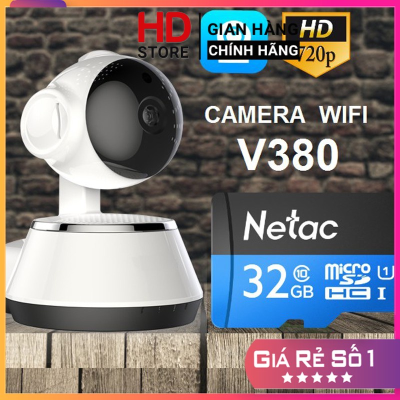 Camera V380, Camera Wifi IP V380 Giám Sát Xoay 360 độ, Phát hiện Chuyển Động, Đàm Thoại Hai Chiều - Bảo Hành 12 tháng