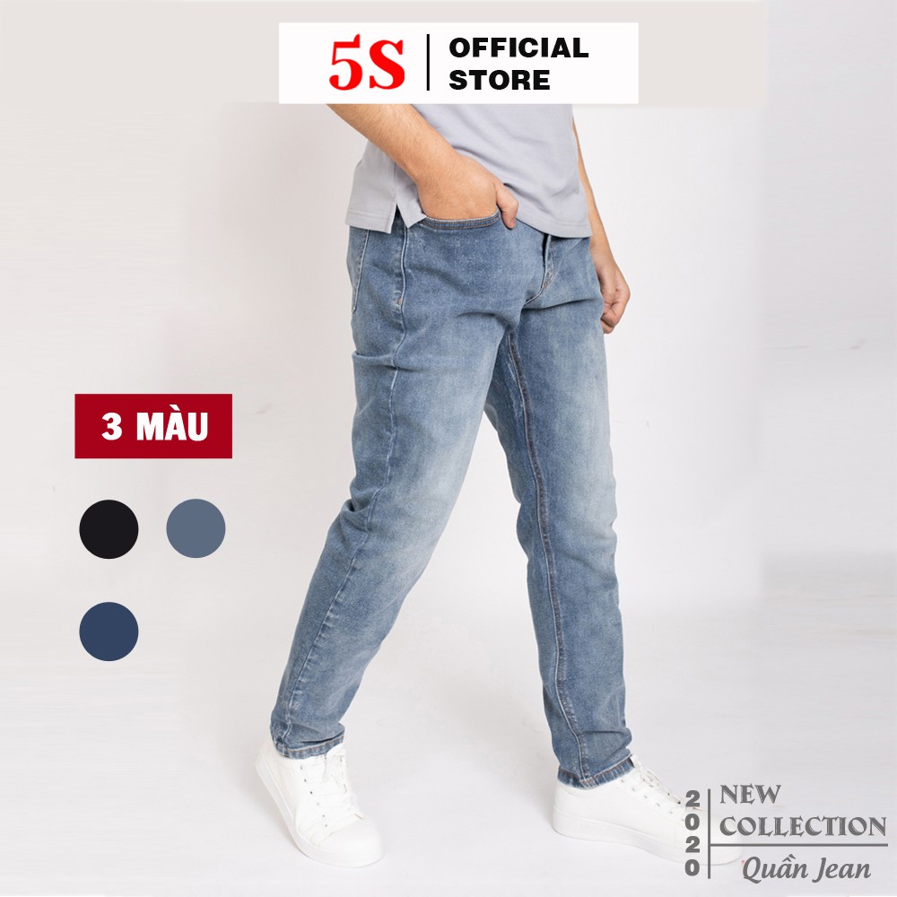 Quần Jean Nam 5S Xanh Đậm, Màu Đen (2 mẫu), Phom Trẻ Trung, Ôm Vừa, Co Giãn Thoải Mái (02)