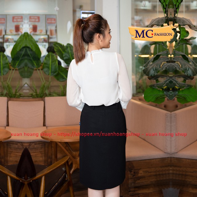 Chân Váy Chữ A Dáng Dài Công Sở Nữ Đẹp, Lưng Cao Mc Fashion Màu Đen, Chất Vải Co Giãn Nhẹ, Size Đủ Cv0443