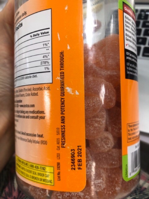 Vitamin C kẹo dẻo Kirkland hàng nhập Mỹ date Tháng 2/2021