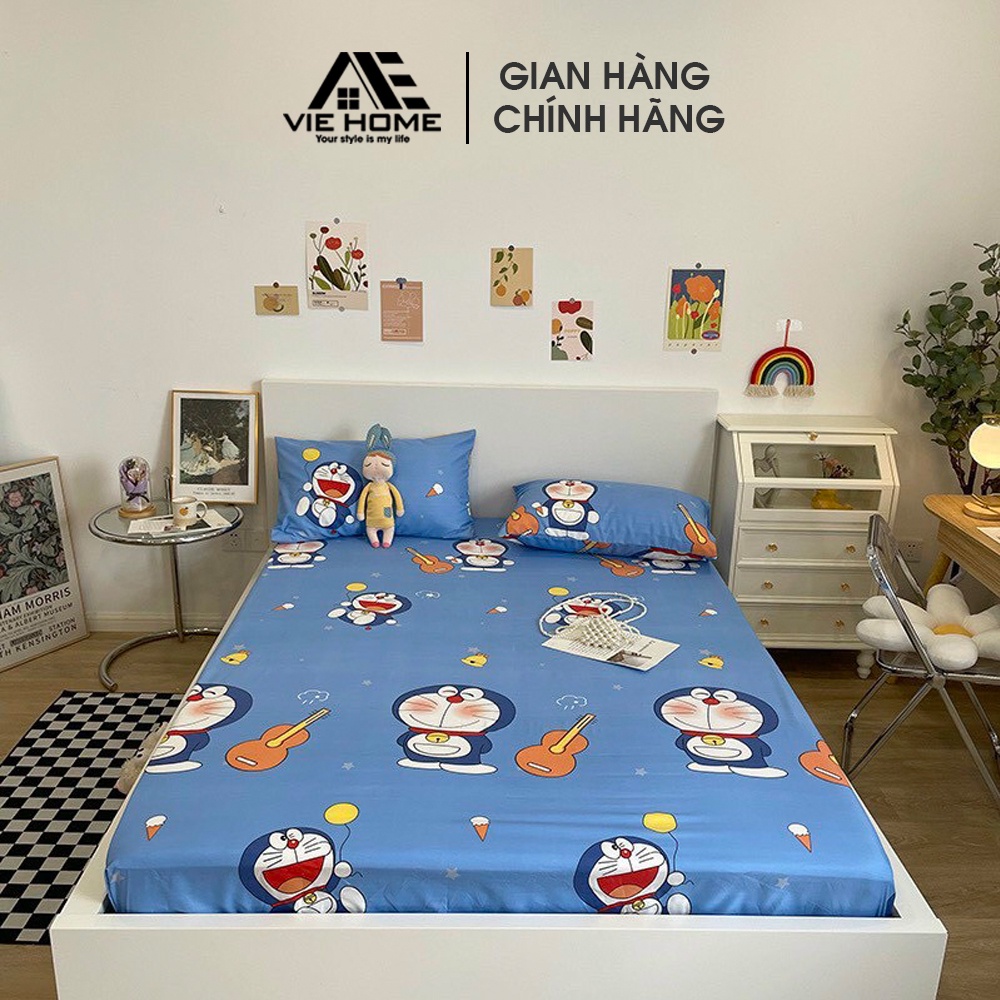 Bộ ga giường Cotton poly VIE Home Bedding đủ size nệm 1m2, 1m4, 1m6, 1m8 nhiều mẫu họa tiết dễ thương