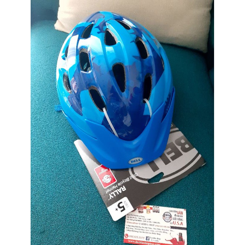 NÓN BẢO HIỂM XANH CHO BÉ  5-8T  MÀU XANH BELL RALLY CHILD BLUE HELMET NHẬP TỪ MỸ