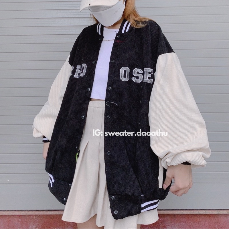 [ ẢNH THẬT ] ÁO KHOÁC BOMBER NHUNG TĂM CHOOSE FORM RỘNG