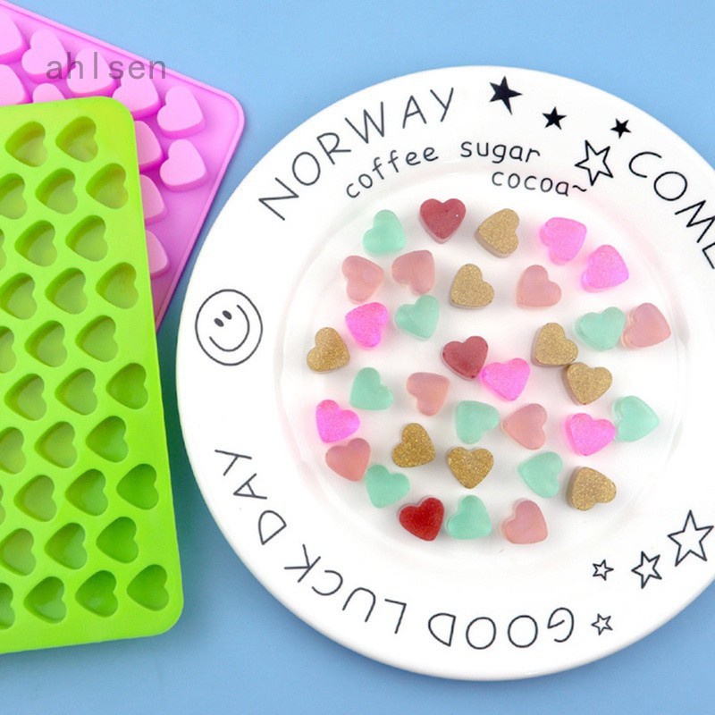 Khuôn Silicone Làm Đá Viên 55 Ngăn Hình Trái Tim Kèm 1 Ống Nhỏ Giọt
