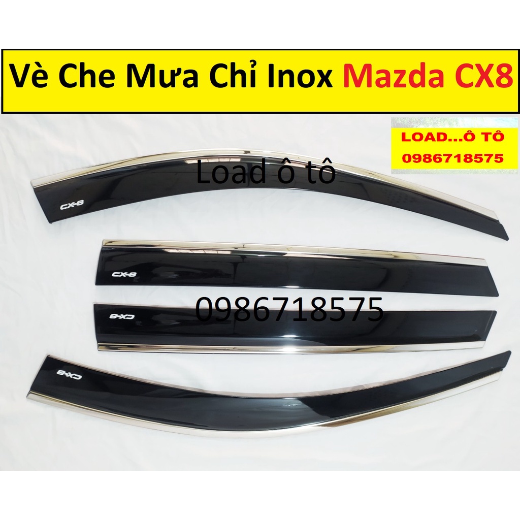 Vè Che Mưa Xe Mazda CX8 2022-2019 Chỉ Mạ Crom Cao Cấp Đẹp Nhất Thị Trường