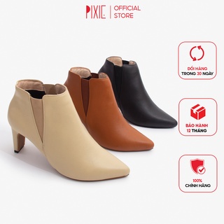 Boot Da Thật Cao Gót 7cm Bản Thun Pixie X617