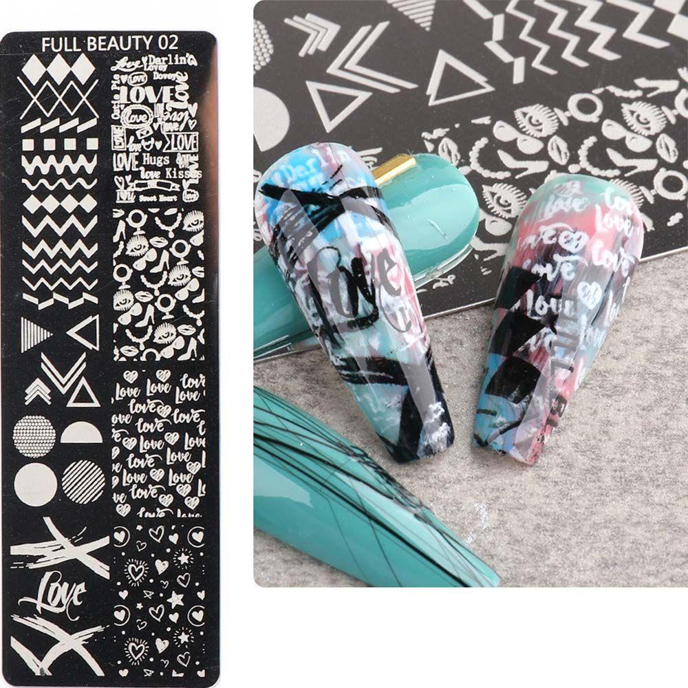 OCEANMAP Khuôn Trang Trí Móng Tay Bằng Thép Không Gỉ Họa Tiết Hoa / Biển Thời Trang