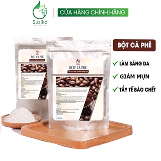 Bột cà phê đắp mặt nạ SUZIKO cà phê nguyên chất giúp tẩy tế bào chết dưỡng da trắng sáng 100G