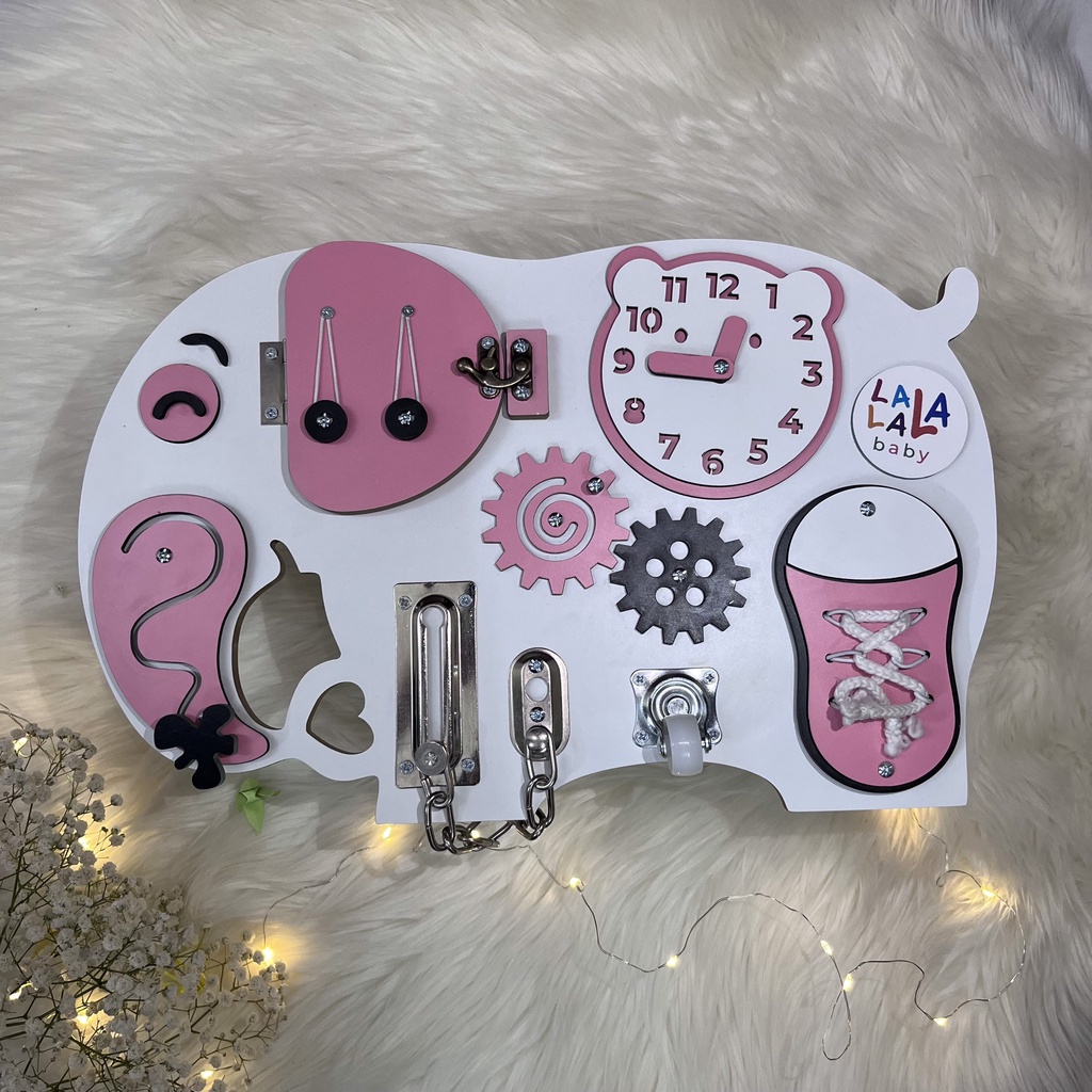 Busy board - Bảng bận rộn rèn luyện vận động chính hãng Lalala baby, Gỗ cao cấp, chắc chắn.