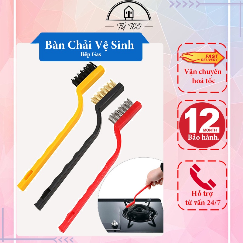 Bộ 3 Bàn Chải Cọ Vệ Sinh Bếp Gas Tiện Lợi - Loại Bỏ Dầu Mỡ Bám Trên Bếp Gas Hiệu Quả - BC 01 - Gia Dụng Tý Tẹo
