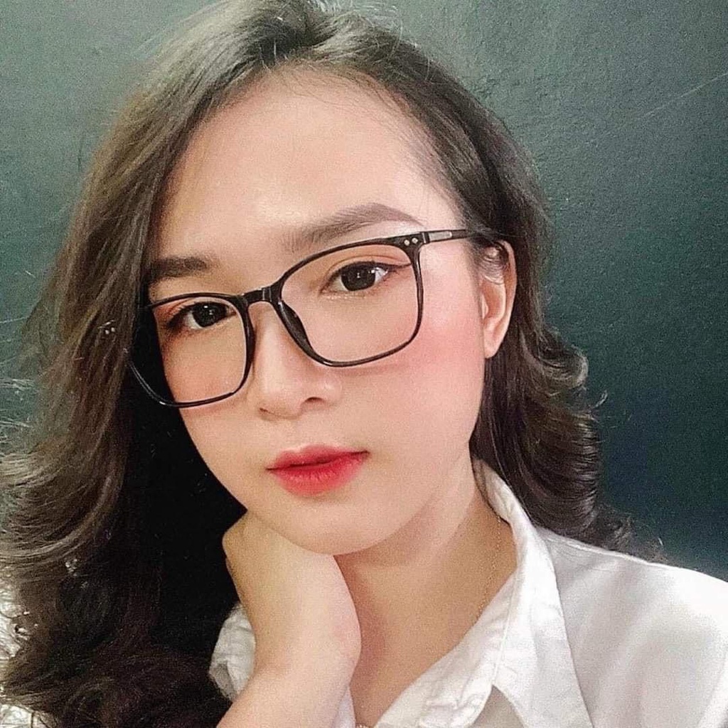 Mắt Kính Gọng Cận Dẻo Hàn Quốc Form Vuông Đính 2 Chấm Lyly 2428 K664 Siêu Hot - Hazo