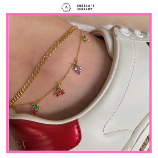 Lắc chân hợp kim đính đá họa tiết trái tim đáng yêu cho nữ (Hàng có sẵn)