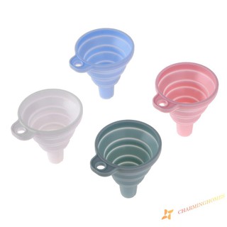 Protable Mini Silicone Foldable Liquid Funnel Hopper Kitchen Tool Gadget