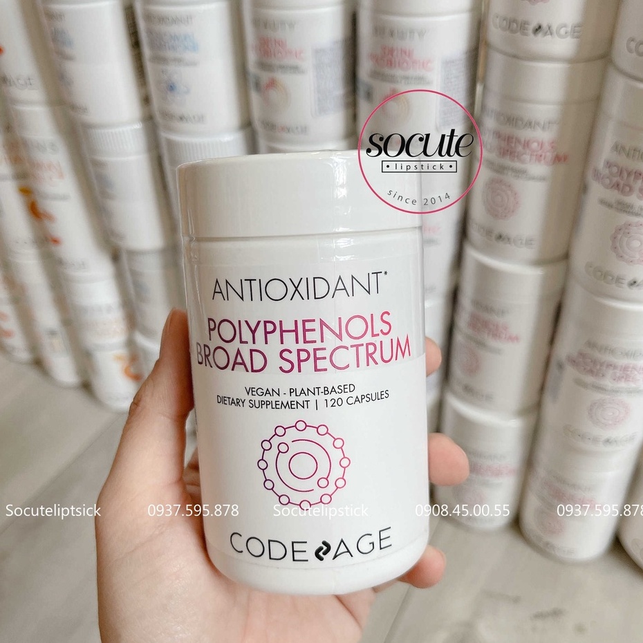 Viên Chống nắng sáng da Codeage Polyphenols Broad Spectrum