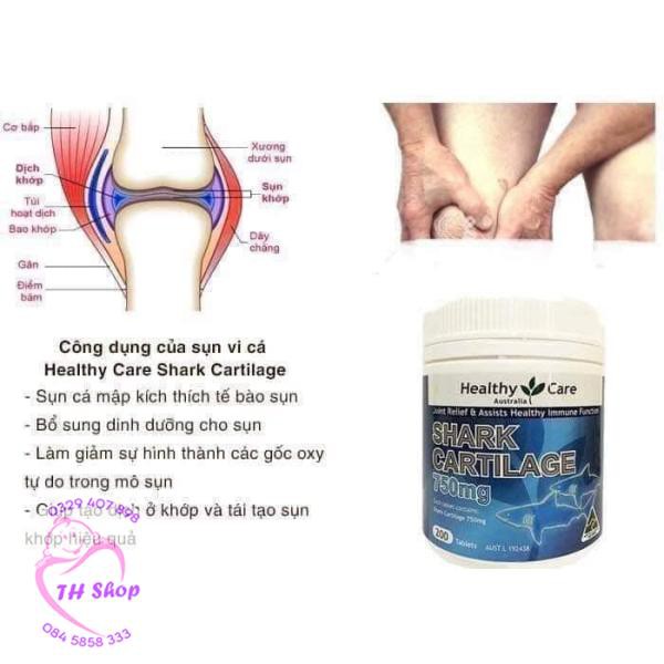 Sụn Vi Cá Mập - Healthy Care Shark Cartilage 750mg 200 Viên