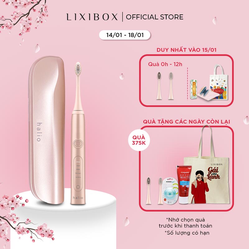 Bàn Chải Điện Làm Trắng Răng Halio Sonic Whitening Electric Toothbrush PRO Rose Gold