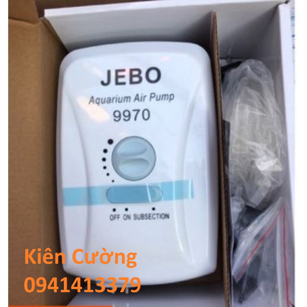 Máy sủi oxy tích điện Jebo 9970 combo dây ông + đầu sủi dùng cho hồ cá cảnh